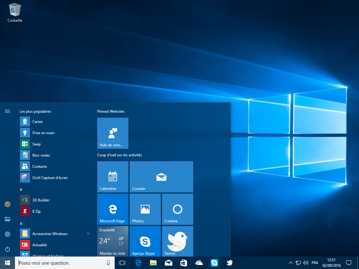 Windows 10 Redstone 2 Menu Démarrer